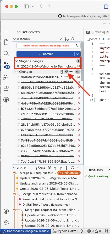 Screenshot of virtual VS Code in GitHub Codespaces