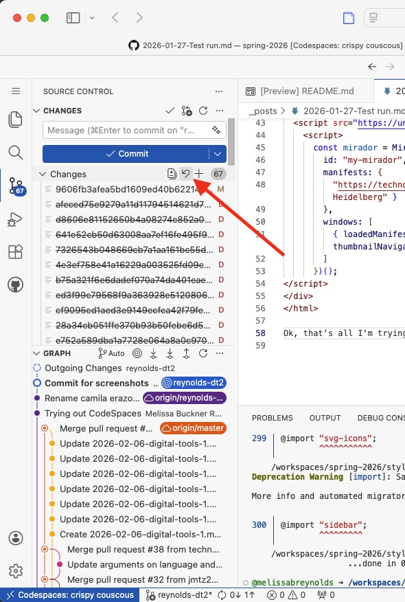 Screenshot of virtual VS Code in GitHub Codespaces